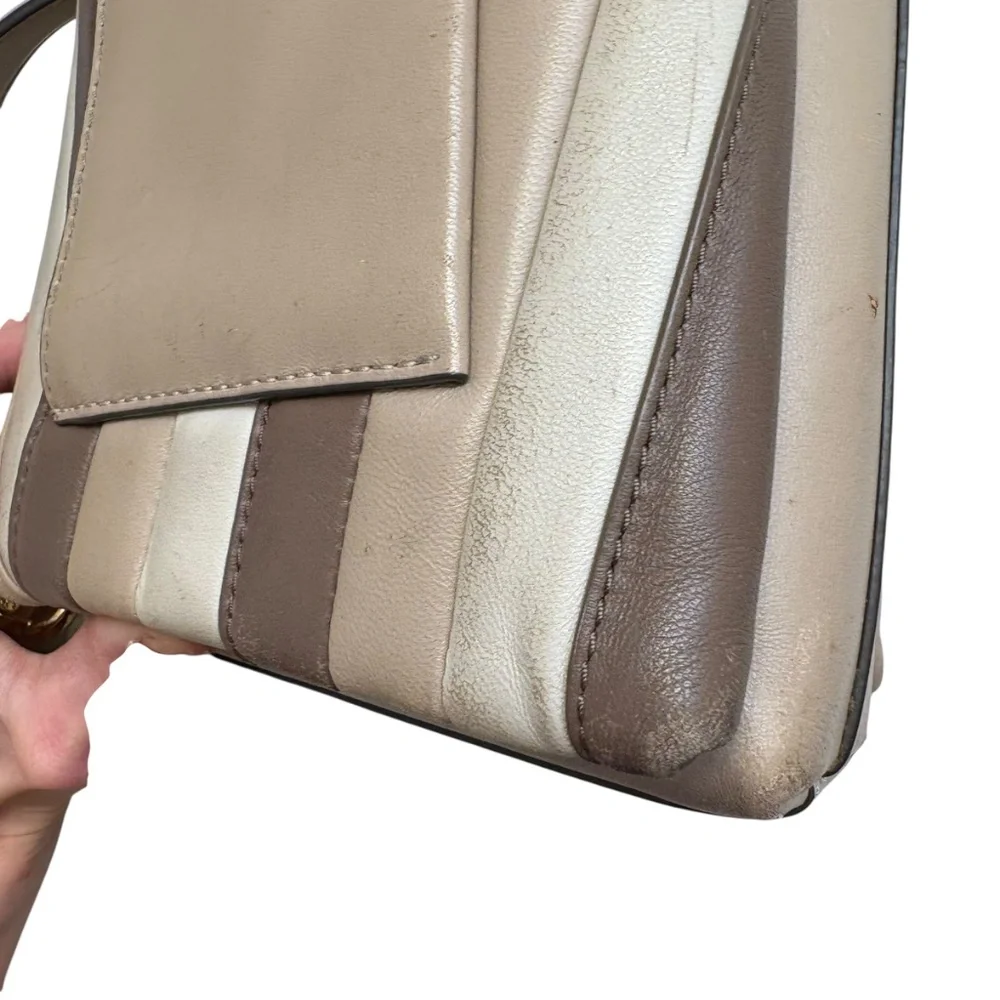 Tory Burch Kira Chevron Colorblock Top-Handle Satchel Bag Rare tlc